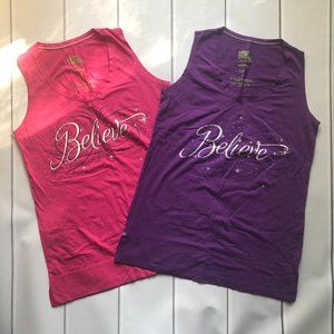 LOT of 2 Raw Threads Disney Believe Tank Tops